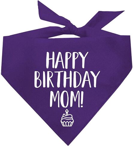 Happy Birthday Mom! Dog Bandana (Black, XS 168) in Saudi Arabia