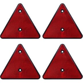 Enjoyist 4-Pack Safety Reflector Warning Sign, Slow Moving Vehicle Triangle Safety Sign, Engineering Grade Reflective for Outdoor Truck, Car, Golf Cart