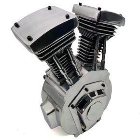Tribute for Bike Lovers - Twin Engine Keepsake Urn - Handcrafted Adult Urn for Ashes with Premium Quality, Keepsake for Men, Women, Families Thoughtful Memorial (15inches, Silver finish)