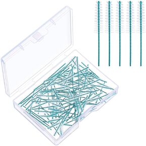Interdental Brush Teeth Soft Dental Picks Tooth Floss Interdental Brush Betweens Interdental Brush Refills White Refills for Tooth Cleaning (Tight, 100 Pieces)