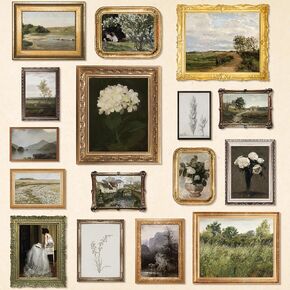 97 Decor Vintage Wall Art Prints - 16 Pcs French Country Decor, Vintage Posters For Room Aesthetic Pictures, Vintage Prints For Wall Decor, Landscape Painting Gallery Wall Art For Bedroom (UNFRAMED)