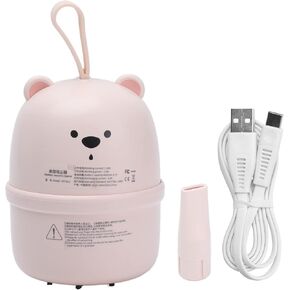 CHICIRIS Vacuum Cleaner, Mini Desktop Dust Collector USB Charging Mini Portable Bear Kids Desktop Keyboard Vacuum Cleaner for Home(Cream color)
