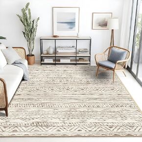 Vintage Abstract 5x7 Area Rug: Retro Washable Area Rugs for Living Room Non-Slip Neutral Stain Resistant for Bedroom Distressed Floral Machine Indoor Carpets for Dinning Room Home Office Blue/Grey