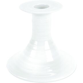 Portmeirion Sophie Conran White Candlestick | 4 Inch Candlestick Made of Fine Porcelain Timeless Decorative Centerpieces | Candlestick Holders for Table, Mantel, or Wedding Gift