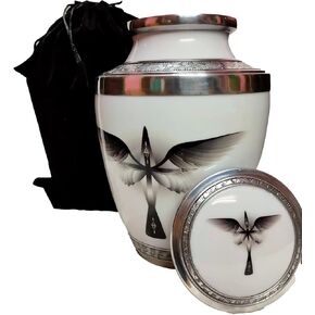 Cremation Urns for Human Ashes Adult for Funeral, Burial, Home, Cremation Urns for Human Ashes (Blue Engraving)