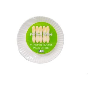 9 Inch White Paper Plates 300ct