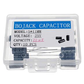 BOJACK 5X11mm 22uF 25V 22MFD 25Voltage ±20% Aluminum Electrolytic Capacitors(Pack of 10 Pcs)
