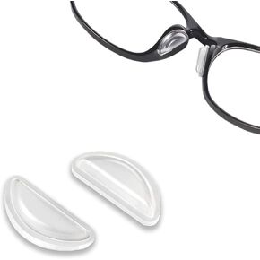 12 Pairs Airbag Cushioned Eyeglass Nose Pads, Adhesive Anti-Slip Nose Pads, Soft Silicone Nose Pad with Enhanced Sticky Backing for Glasses, Sunglasses, Eyewear (12 Clear Pairs)