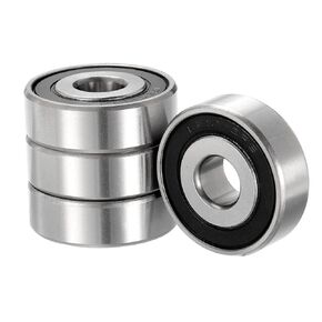 4pcs Deep Groove Ball Bearings - [7/16" x 1-3/8" x 7/16"] Chrome Steel Balls for Motors Machine Tool Gearboxes Bearing Use, Double Sealed ABEC1