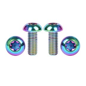 4PCS Titanium M5 x 12mm T25 Torx Head Bolt Screw (Gold)