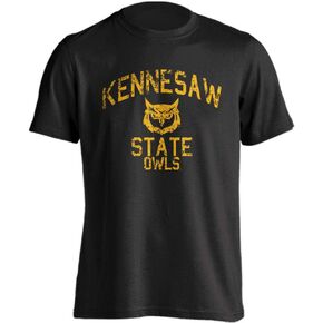 Kennesaw State Owls Retro Distressed Short Sleeve T-Shirt Black XL