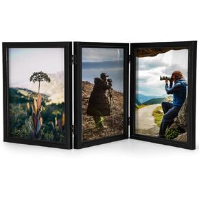 إطارات صور مقاس 8 × 10 إطارات صور مجمعة مع فتحة أكريليك للمكتب الخشبي إطار صور ريفي متعدد المكاتب إطار صور عائلية لمستلزمات الأسرة (3 أنماط إطار)