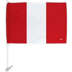Team Peru Car Flag Bandera Para Carros De Peruvian Window Clip Mount Auto Accessories Sport Fan Gifts League Olympics Party Supplies, Patriotic Decorations Made in USA