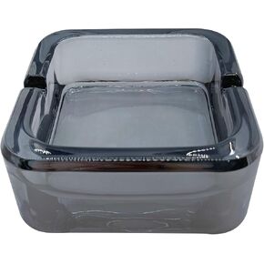 AnRui Crystal Glass Ashtray Classic Square Ashtray for Cigar Cigarettes Cute Small Ash Tray Outdoor Indoor Desktop Decoration for Home Office Bar Cafe Patio, Black & Grey
