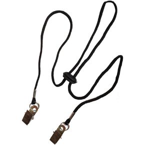 3PCS Black 35.4'' Adjustable Elderly/Adult/Baby/Toddler Napkin Fixing Clip Dental Bib Clasp Holder Lanyard Neck Strap for Towel Apron Blanket Travel Outdoor Must-haves