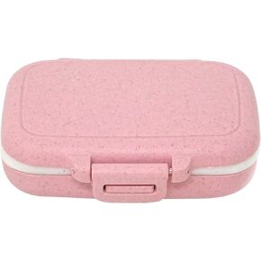 Honbay Vitamin Organizer Box Portable Travel Pill Case Healthy Eco-Friendly Wheat Straw Small Pill Box (Primary Color)