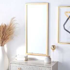 Safavieh Home Collection Pravina Gold 18 x 40-inch Rectangle Decorative Accent Wall Mirror
