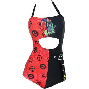 Women's Miraculous Swimsuit Ladybug Cat Noir Beach Halter One Piece Bathing Suit