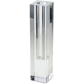 Serene Spaces Living Medium 7" Modern Crystal Square Bud Vase, Decorative Single Flower Vase for Wedding Centerpieces, Events, Parties, Home Décor Accents (Measures 7" Tall, 1.5" Long, 1.5" Wide)