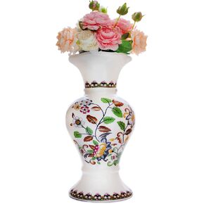 Modern Decorative Vases for Home Decor,White Ceramic Vase for Home Decor with Rhinestone,Ceramic Vase for Centerpiece,Living Room,Bedroom,Large Farmhouse Flower Vase …