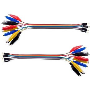 20pcs Electrical Alligator Clip to Jump Wire Test Leads 7.87in Male Crocodile Clip Compatible with Arduino Raspberry Pi for Circuit Connection, DIY Maker，Electrical Testing 5 Colors