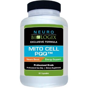 Neurobiologix Mito Cell PQQ Supplement, Mitochondrial Energy Optimizer with PQQ, 9 Ingredients for Immune & Nervous System Support, Cardiovascular Health, Energy Boost & Muscle Tone, 60 Capsules