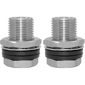 Beduan 2PCS 1/4" NPT Stainless Steel Female Bulkhead Coupler Thru-bulk Pipe Fitting 1-1/2" Length (Full Female Thread)