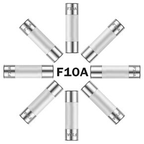 10A 250V 6x30MM Fast Blow Ceramic Fuses 10 Amp 250 Volt 0.24 x 1.18 Inch Fast-Acting Tube Fuse F10AL250V (Pack of 10Pcs)