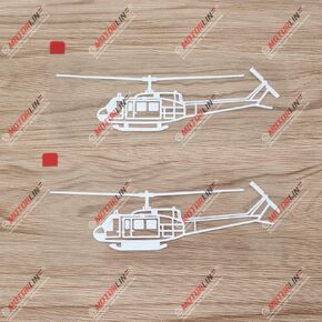 2X White 8'' Bell UH-1D Iroquois Huey Army Helicopter Decal Sticker Car Vinyl