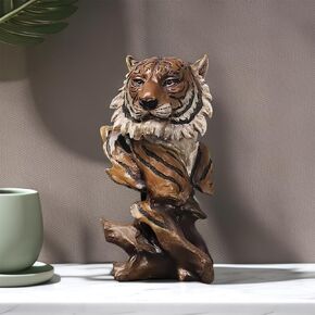 Resin Lion Head Bust Statue Sculpture Frgurine Gift for Home Office Living Room Desktop Display Decorative Decoration