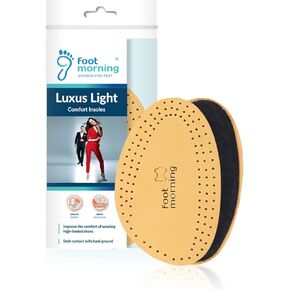 Luxus Light - Forefoot Front Half-Shoe Insoles (1 Pair) – Leather & Foam Ball of Foot Cushioning Insert for Shoes & Boots – Anti-Shoe Odour Carbon – Two-Layer Half-Insoles (Women 7-9)