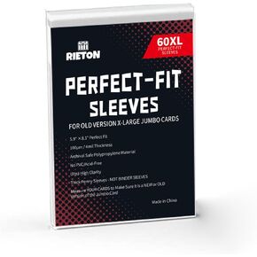 Jumbo Card Sleeves Size XL -5.7'' x 7.9'', 100 Micron Exact Fit Sleeves for Jumbo Cards XL (60 Pack)