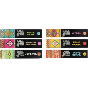 Tribal Soul Incense Sticks - Set of 6 Different Packs - White Sage, White Sage & Lavender, White Sage & Palo Santo, White Copal, Myrrh, Palo Santo - 90 Grams Total