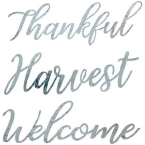3 Count Metal Harvest Inspirational Plaques