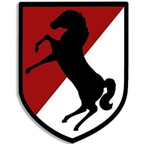 11th Armored Cavalry Regiment Shield Sticker Decal (Black Horse SSI Army Eleventh) Size: 3 x 4 inch