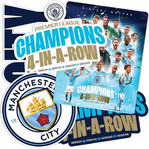 Desert Cactus Manchester City Stickers Man City MCFC Sheet Vinyl Football Soccer Premier League Decal Laptop Water Bottle Car Scrapbook (Type 2-6 Championship)