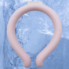 Neck Cooling Tube, Neck Cooler Ring, Neck Cold Pack, Reusable Neck Cooler, Heat Cooling Cold Pack, Summer Heat Relief for Hot Flashes and Fever (Blue, L (Diameter:7.87inch))