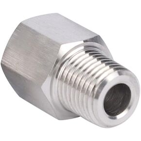 Stainless Steel 304 M14*1.5 Female Thread x 1/2" NPT Male Adapter Metric Convert NPT Pipe Fiiting for Pressure Gage 1pc
