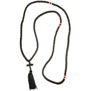Handmade Blessed Christian Orthodox Greek Komboskoini Prayer Rope 300 Knots Pentant Black