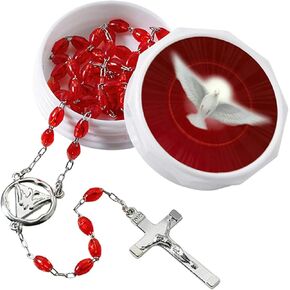 Needzo Come Holy Spirit Confirmation Rosary in Two-Piece Case, 18 Inch