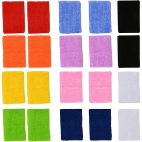 10 Pairs (20 Pieces) Colorful Sports Wristbands Wrist Sweatbands Wrist Sweat Bands
