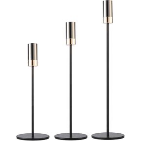 Enjinkail Black Candlestick Holders for taper candles Set of 3, Gold Candle Holder Centerpieces for Tables, Candle Sticks Holder Decor for Wedding, Dining, Party, Anniversary, Fits 3/4 inch Candle in Kuwait