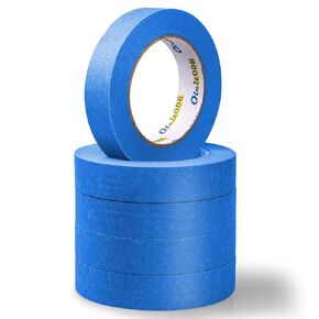 4 Rolls Blue Painters Tape Bulk 4 inch x 60 Yards, Total 240 Yd, Painters Masking Tape No Residue Wall Painting Tape Artist Tape Trim Edge Finishing Tape for Wall Painting Decoration DIY Supplies