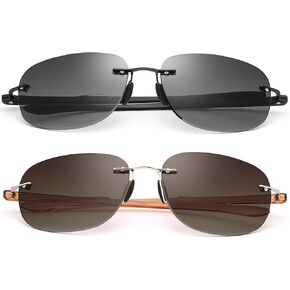 2 Pairs Bifocal Reading Glasses UV Protection Sunglasses Sun Readers Blue Light Blocking Shades for Men and Women