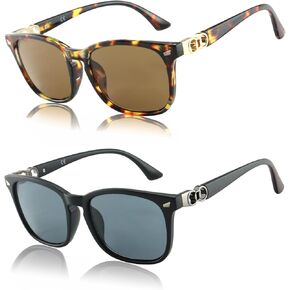2-Pack Reading Sunglasses for Women Prescription Sunglasses Readers Tinted Shadow Lens Anti-glare UV400 Protection