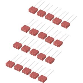 uxcell® 20 قطعة DIP مُثبتة على شكل مربع صغير بطيء النفخ T3.15A 3.15A 250V أحمر