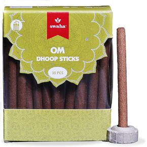 Swaha Mogra Dhoop Sticks, 30 Counts, Pure and Fresh Fragrance of Jasmine Dhoop Sticks, Bamboo Less Dhoop Sticks, Pack of 1