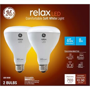 لمبة الإضاءة الكاشفة LED الداخلية من GE Lighting Relax، 8 واط (ما يعادل 65 واط) ضوء HD أبيض ناعم، قاعدة متوسطة، قابلة للتعتيم (4 عبوات) in Kuwait