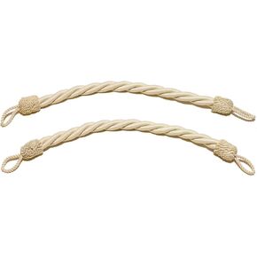 4 Pack of 1 inch (25mm) Thick, Natural, Linen Color Rope Tiebacks|18 inches (46cm) Long|Indoor/Outdoor use|Manufactured and Sold Exclusively by DecoPro | Pack of 4