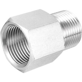 uxcell Pipe Fitting Adapter M20 Male to M20 Female, Stainless Steel for Water Oil Air Pressure Gauge